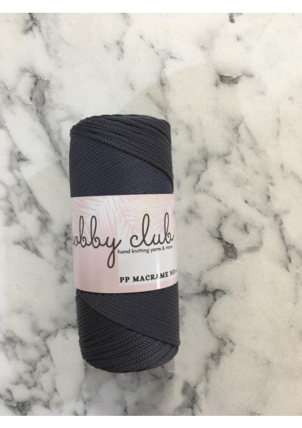 Hobby Club Premium 200 gr 5 Ader Polyester Makrome Ipi (Antrasit) Supla Ip ve Çanta Ipliği