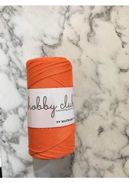 Hobby Club Premium 200 gr 5 Adet Polyester Makrome Ipi (Turuncu) Supla Ip ve Çanta Ipliği