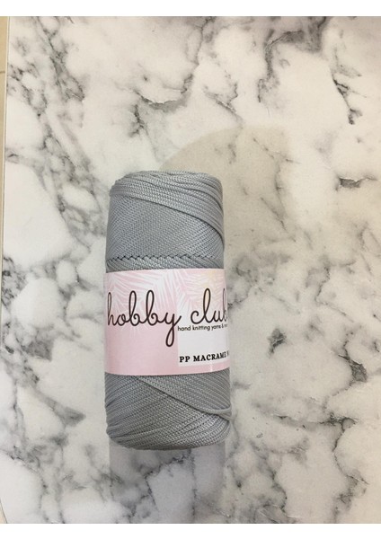 Hobby Club Premium 200 gr 5 Adet Polyester Makrome Ipi (Açık Gri) Supla Ip ve Çanta Ipliği