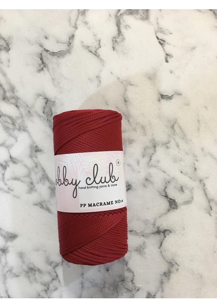 Hobby Club Premium 200 gr 5 Adet Polyester Makrome Ipi (Kırmızı) Supla Ip ve Çanta Ipliği