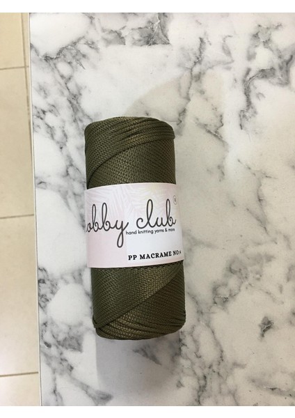 Hobby Club Premium 200 gr 5 Adet Polyester Makrome Ipi (Haki) Supla Ip ve Çanta Ipi