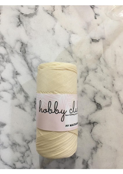 Hobby Club Premium 200 gr 5 Adet Polyester Makrome Ipi (Krem) Supla Ip ve Çanta Ipi