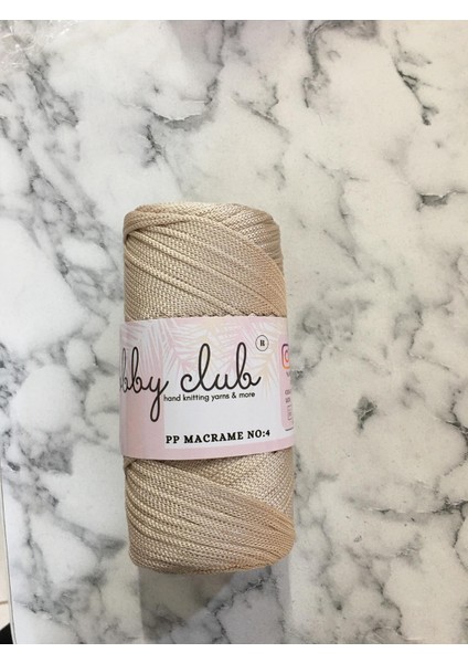 Hobby Club Premium 200 gr 5 Adet Polyester Makrome Ipi (Taş Rengi) Supla Ip ve Çanta Ipi