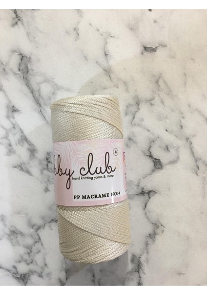 Hobby Club Premium 200 gr 5 Adet Polyester Makrome Ipi (Açık Krem) Supla Ip ve Çanta Ipi