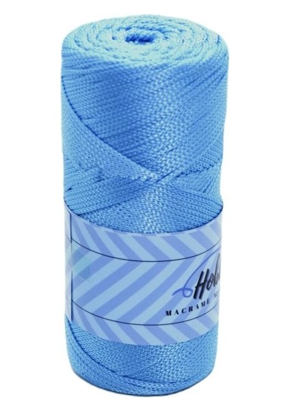 Hobby Club Premium 200 gr 5 Adet Polyester Makrome Ipi ( Açık Mavi) Supla Ip ve Çanta Ipi