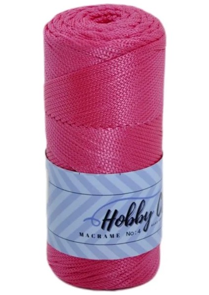 Hobby Club Premium 200 gr 5 Adet Polyester Makrome Ipi (Koyu Pembe) Supla Ip ve Çanta Ipi