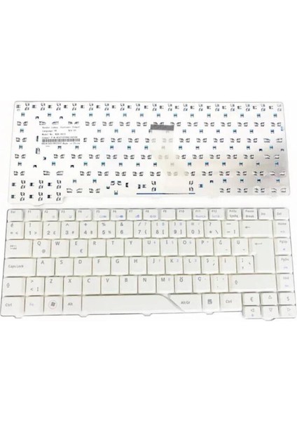 Acer ile Uyumlu Aspire 4320 Uyumlu Notebook Klavyesi - Beyaz (Açık Gri) - Tr