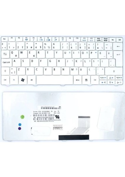 Acer ile Uyumlu Aspire D255 Uyumlu Notebook Klavyesi Beyaz - Tr