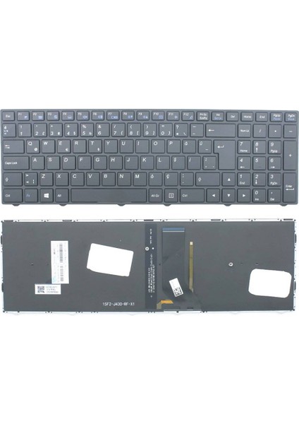 Clevo ile Uyumlu N850EL Uyumlu Notebook Klavyesi - Siyah - Tr - Backlit