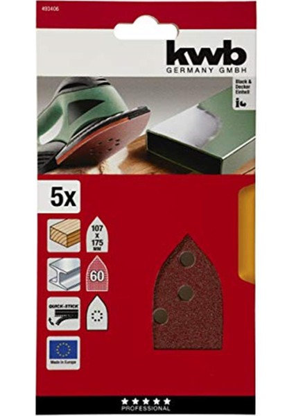 Üçgen Zımpara Quick-Stick, Ahşap ve Metal Için, Kendinden Yapışkanlı, 107 x 175 Mm, Bundd Sistr fiyatları