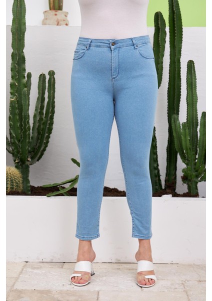 Büyük Beden Kim.buz Mavi Pantolon