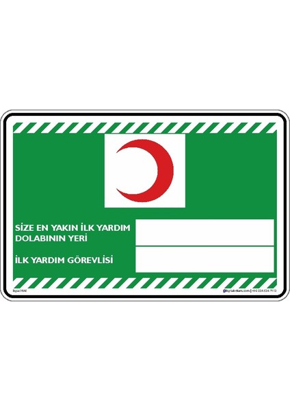 Size En Yakın Ilk Yardım Dolabının Yeri/25x35cm/Etiket