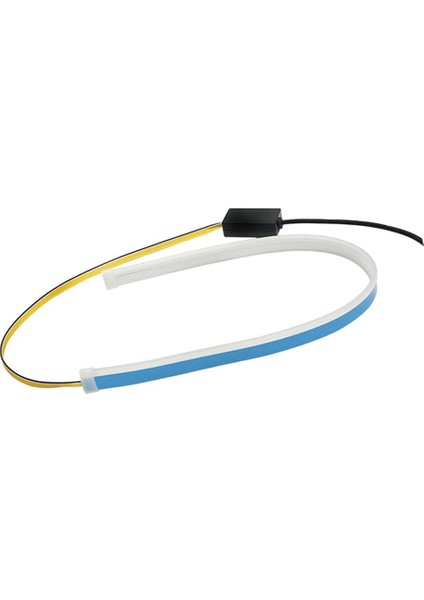 2 Adet 60 cm LED Araba Drl Gündüz Koşu Şerit Işık Yumuşak Tüp Derin Mavi + Sarı (Yurt Dışından)