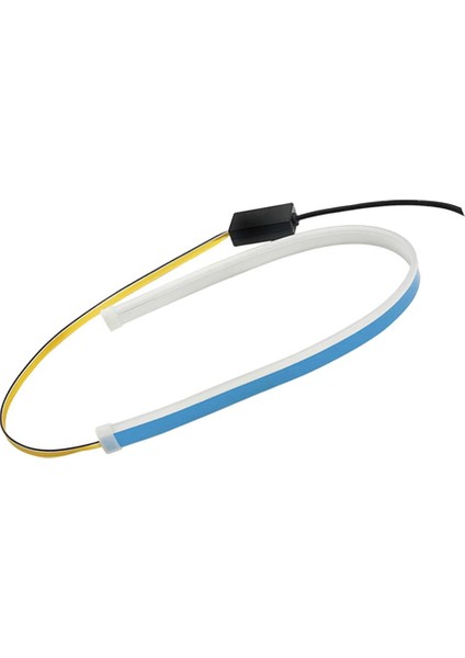 2 Adet 60 cm LED Araba Drl Gündüz Koşu Şerit Işık Yumuşak Tüp Derin Mavi + Sarı (Yurt Dışından)