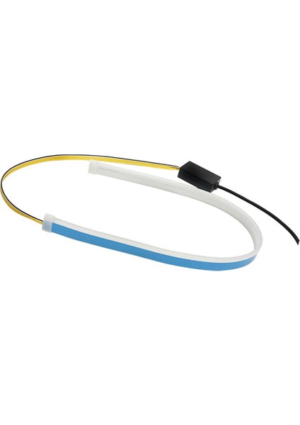 2 Adet 60 cm LED Araba Drl Gündüz Koşu Şerit Işık Yumuşak Tüp Derin Mavi + Sarı (Yurt Dışından)