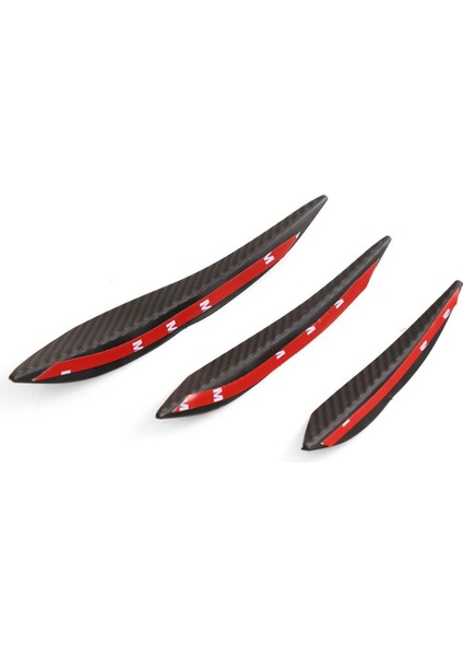 6 Adet Yedek Ön Tampon Vücut Yüzgeçleri Spoiler Splitter Kit Karbon Fiber (Yurt Dışından)