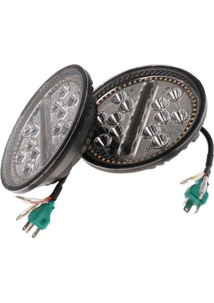 Çift 12V Dc Araç Beyaz Sarı LED Far Kiti Turn Sinyal Lambası Alüminyum Muhafaza (Yurt Dışından)