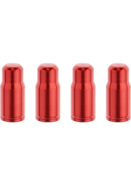 4x Pratik Valfi Kapakları Lastik Tozu Kapak Alüminyum Alaşım Replasman Presta Kırmızı (Yurt Dışından)