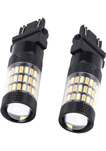 2 Adet 3157-4014-60SMD LED Turn Sinyal Sisi Sürüş Ampulleri Amber+Beyaz (Yurt Dışından)