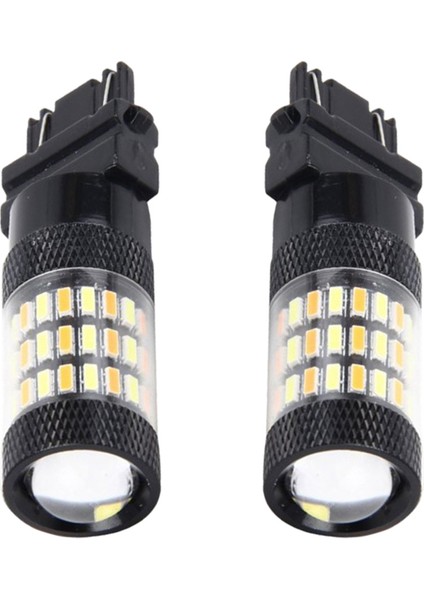 2 Adet 3157-4014-60SMD LED Turn Sinyal Sisi Sürüş Ampulleri Amber+Beyaz (Yurt Dışından)