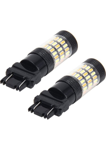 2 Adet 3157-4014-60SMD LED Turn Sinyal Sisi Sürüş Ampulleri Amber+Beyaz (Yurt Dışından)