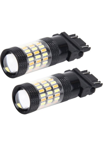 2 Adet 3157-4014-60SMD LED Turn Sinyal Sisi Sürüş Ampulleri Amber+Beyaz (Yurt Dışından)