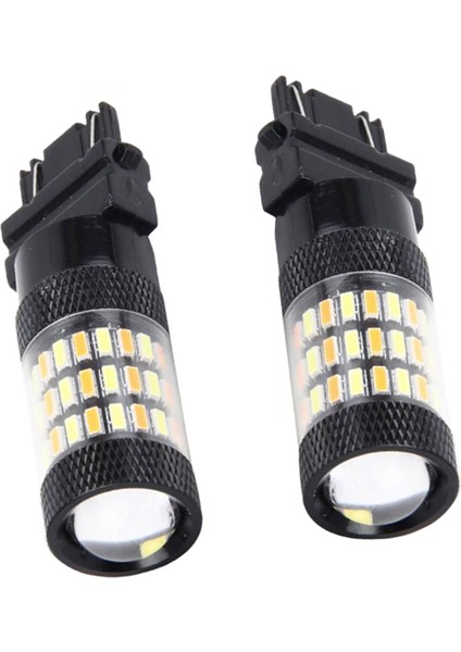2 Adet 3157-4014-60SMD LED Turn Sinyal Sisi Sürüş Ampulleri Amber+Beyaz (Yurt Dışından)