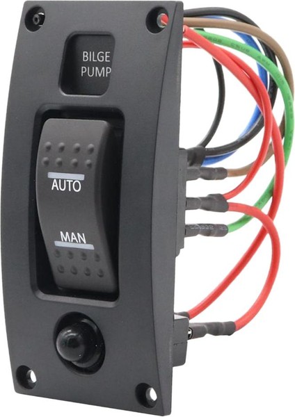 Deniz Teknesi 3 Gears On-Off-Off-One Sintine Pompa Anahtarı Paneli + Arka Işık Dc 12 24V (Yurt Dışından)