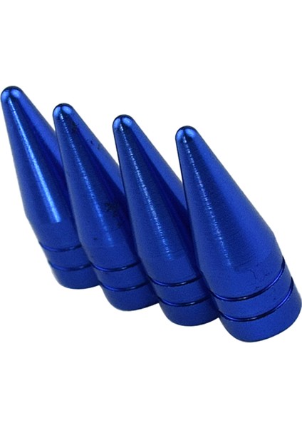 4 Adet Araba Motor Spike Lastik Toz Geçirmez Tekerlek Kök Alüminyum Vana Caps Mavi (Yurt Dışından)