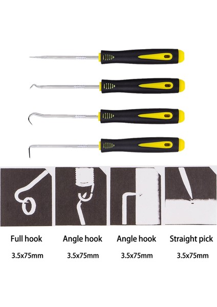 4 Adet 3 "kısa Çekme ve Kanca Probu Seti O Halka Mühür Sökücü Mekanik El Aracı (Yurt Dışından) modelleri