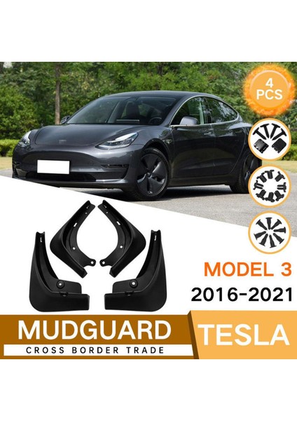 4 Adet Çamur Fleps Sıçrama Korumaları Modifikasyon Aksesuarları Tesla 3 (Yurt Dışından) fiyatları