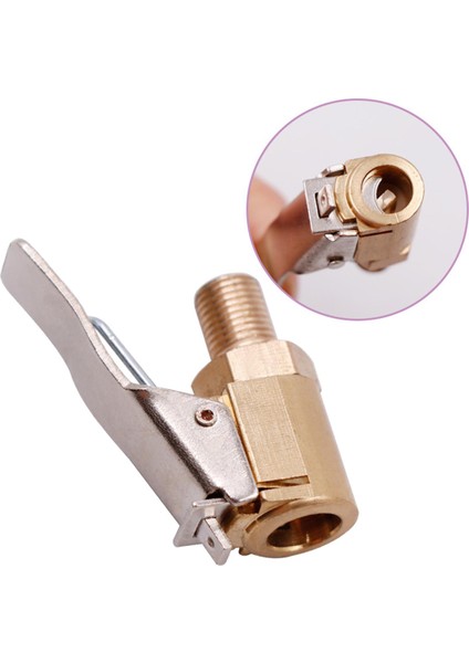 Klips Adaptörü Hava Pompası Nozul Adaptör Lastik Valf Ipliği ile Araba Lastik Havası Aynası 8mm (Yurt Dışından)