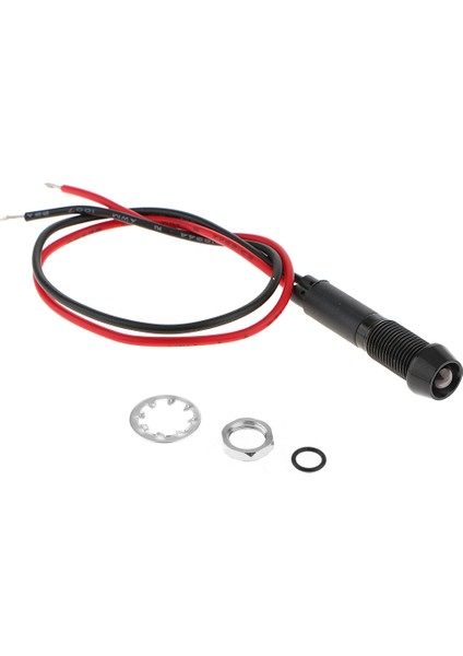 8mm 12V Metal LED Gösterge Uyarı Lambası Işığı Araba Kamyonu Deniz - Beyaz (Yurt Dışından)