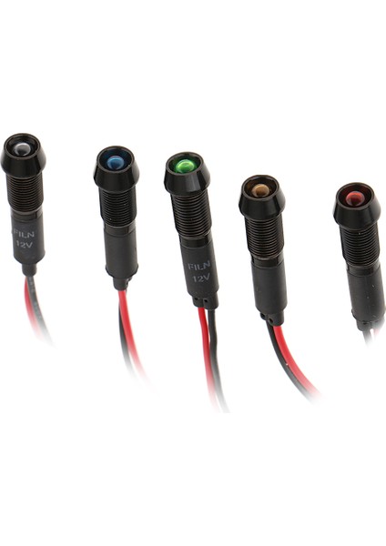 8mm 12V Metal LED Gösterge Uyarı Lambası Işığı Araba Kamyonu Deniz - Beyaz (Yurt Dışından) modelleri
