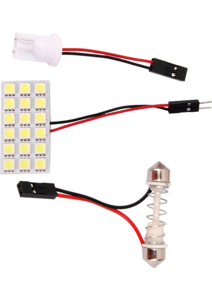 Araba T10 18 Smd Kubbe Okuma Trunk Numarası Plaka Işık Lambası Ampul (Yurt Dışından)
