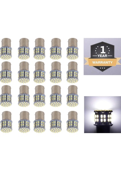 20 Adet 1156 Beyaz 50 Smd LED Araba Dönüş Sinyal Kuyruğu Durdurma Fren Lambaları (Yurt Dışından) fiyatları