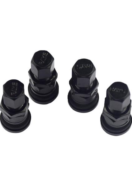 4x Alüminyum Cıvata-In Araba Tubeless Tekerlek Lastik Valfi Toz Kapaklı Stem Siyah (Yurt Dışından) modelleri