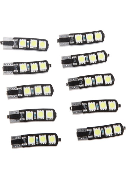 10X T10 5050 6smd W5W Yan Işıklı Bir Kama Uyarısı Beyaz Ampul (Yurt Dışından)