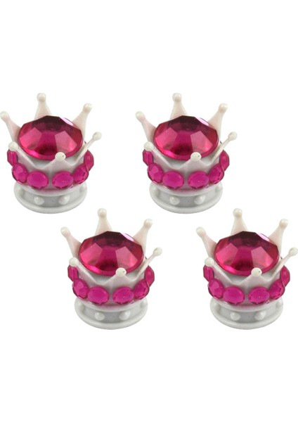 Araba Aracı Için 4 Parça Parça Krom Taç Cr Bling Lastik Gövde Kapakları (Yurt Dışından)