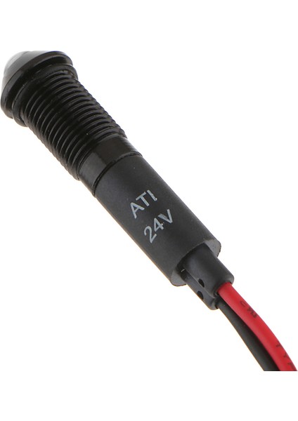 8mm 24V Araba Motosiklet Metal Beyaz LED Gösterge Gösterge Işık Lambası ve 2 Tel (Yurt Dışından)