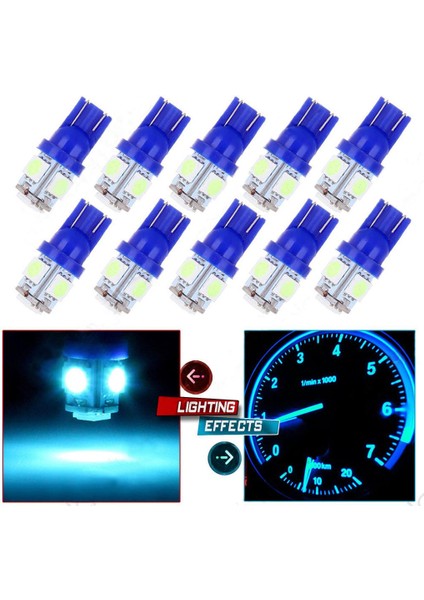 10X Buz Mavisi T10 W5W 194 168 501 Araba 5smd 12 V LED Ters Yan Kama Ampuller (Yurt Dışından)