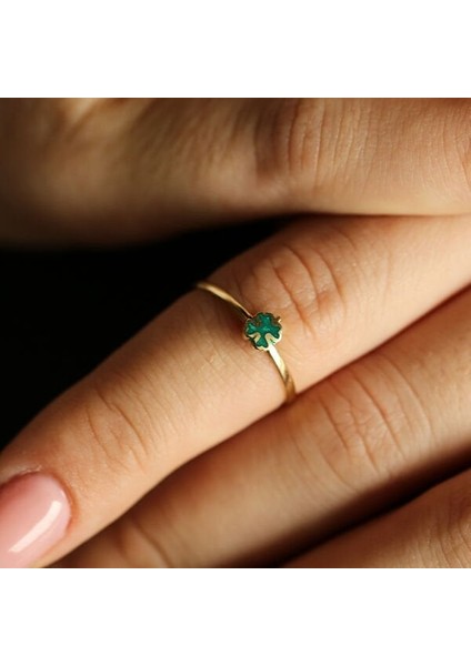 Emerald Yeşil Altın Yüzük