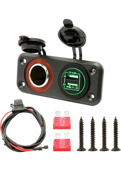 5V 4.8A Çift USB Şarj Cihazı Güç Soketi Araba Teknesi Için Daha Çakmak Adaptörü (Yurt Dışından) fırsatları