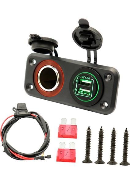 5V 4.8A Çift USB Şarj Cihazı Güç Soketi Araba Teknesi Için Daha Çakmak Adaptörü (Yurt Dışından) indirimleri