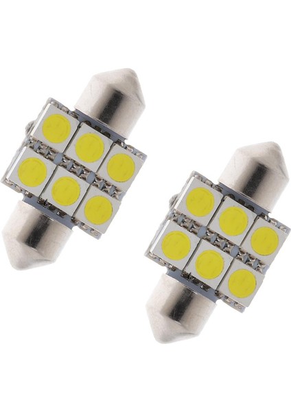 Araba Dc 12V S31 5050 31MM Festoon 6led Iç Işık Lambası 6000 ~ 7000K (Yurt Dışından)