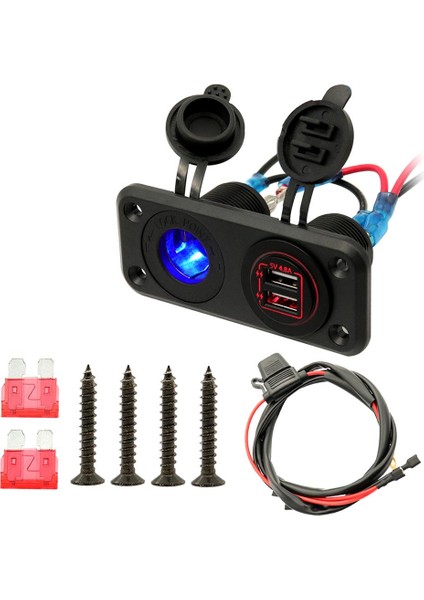 Araba Deniz Şarj Cihazı 12V 24V Su Geçirmez Çift USB Fast Charger Socket Güç Çıkışı (Yurt Dışından) fırsatları