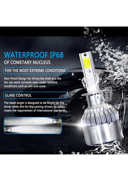 Çift H1 Alüminyum Araba Suv Kiti 36W 3800LM 6000K 9V-30V (Yurt Dışından) fırsatları