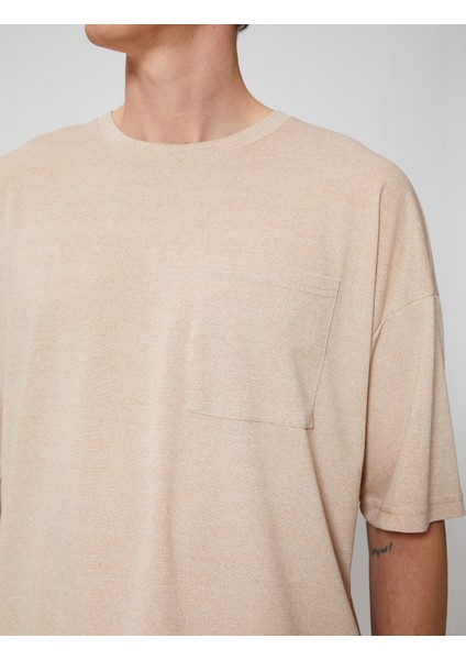 Koton Basic Oversize Tişört Cep Detaylı Bisiklet Yaka Yarım Kollu indirimleri