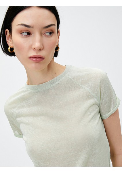 Bisiklet Yaka Tişört Reglan Kol