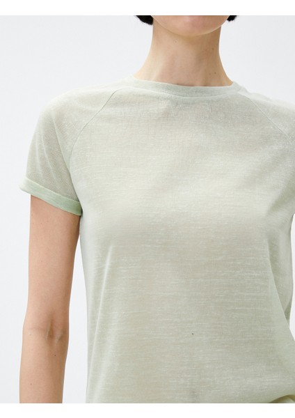 Bisiklet Yaka Tişört Reglan Kol